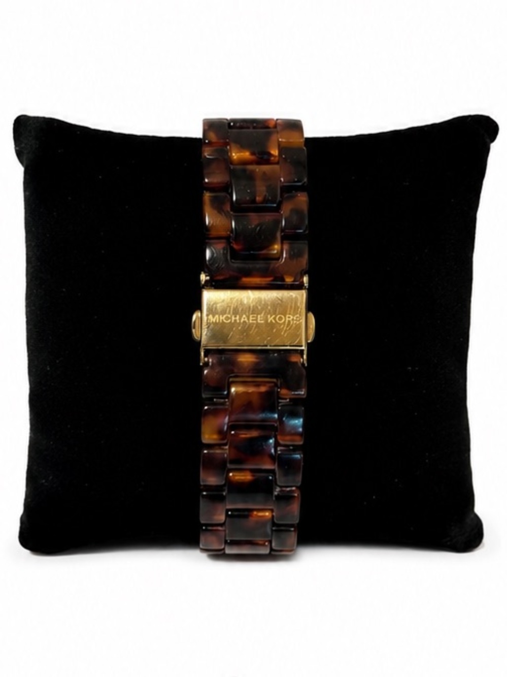 Michael Kors “Jet Set” Tortoise Shell Gold Diamond Chronograph Watch MK5038 - Picture 3 of 4